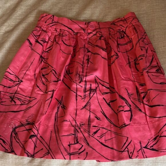 Anthropology/Bread & Butter Hot Pink & Black Patterned Mini Skirt W/Pockets. - Picture 3 of 6
